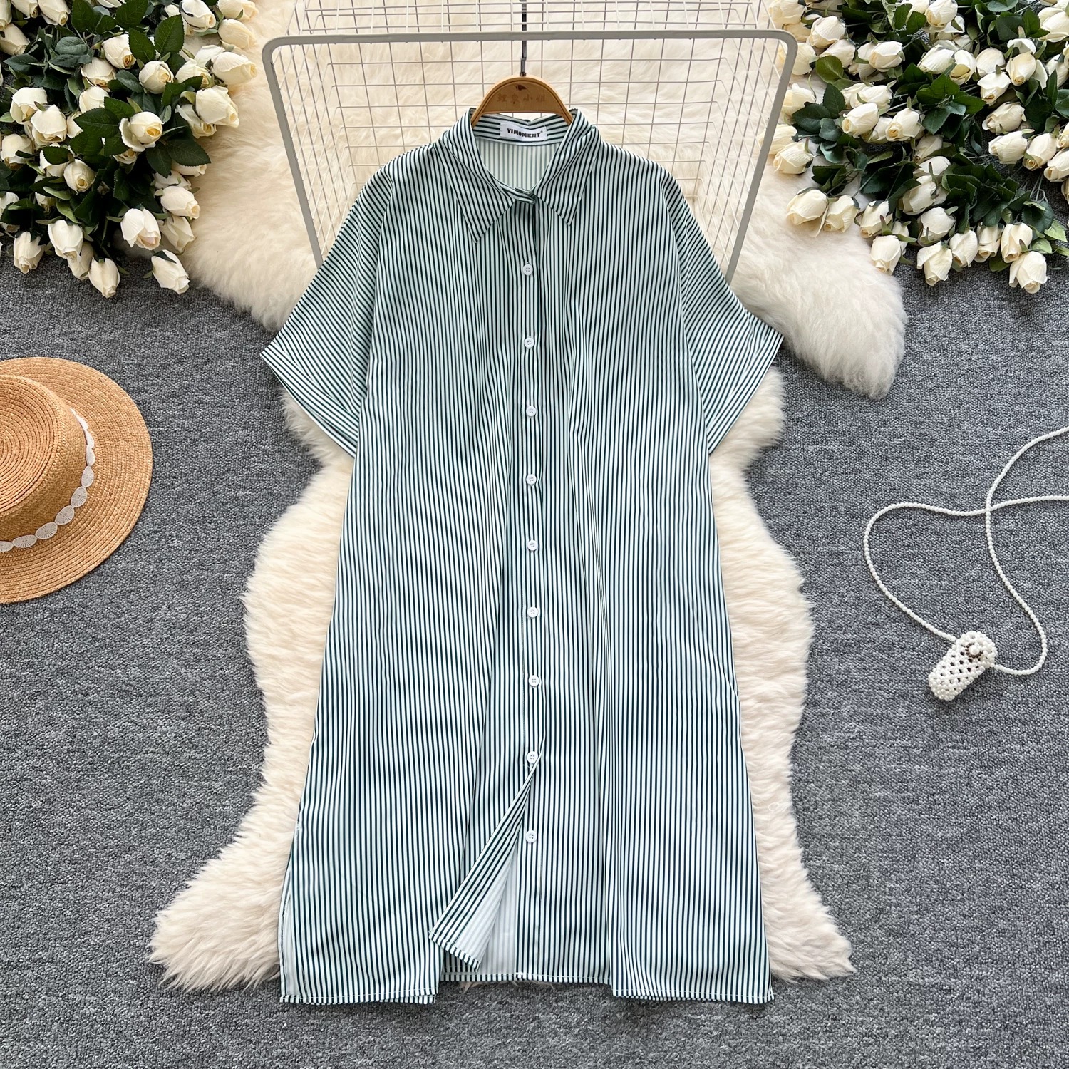 Palm trees and ocean shirt dress SD125 images
